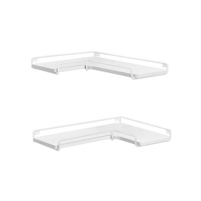 Set di 2 cuscini Hoekplank frontali a L, bianchi, nuvole