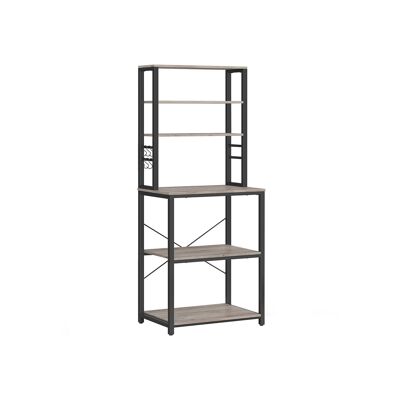Tavola da appoggio per cucina design industriale grigio-nero