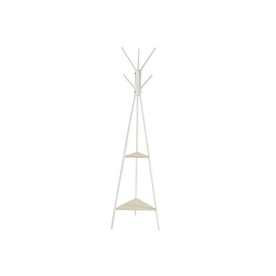 Kapstok in boomvorm met 2 planken, naturel beige-parelwit