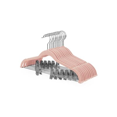 Broekhangers met fluwelen bekleding, set van 12