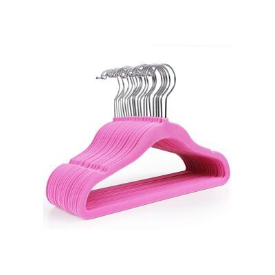 Kinderhangers 20 pezzi fluweel roze