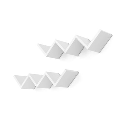 Golfvormige wandplanken set van 2 blanco