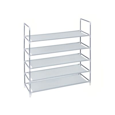 Schoenenrek 5 stoffen planken grijs