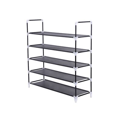 Schoenenrek 5 stoffen planken zwart