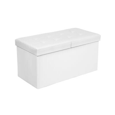 Bank met scharnierend deksel 76 cm wit