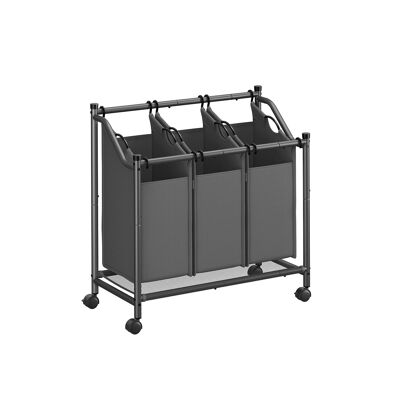 Wasmand met wielen 3 x 45 L leigrijs