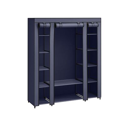 Stoffen kledingkast met kledingroede en metalen frame