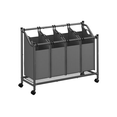 Wasmand met wielen 4 x 45 L leigrijs