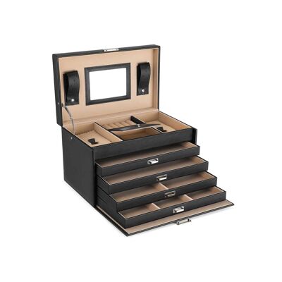 Elegante sieradendoos van imitatieleer zwart