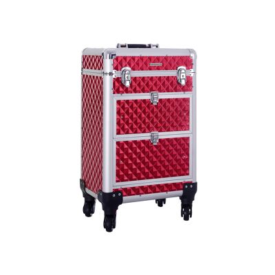 Cosmeticatwagen met 2 lades, felrood