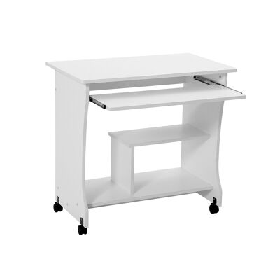 Bureau avec roues blanches