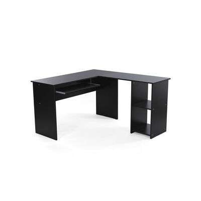 L-vormig bureau zwart