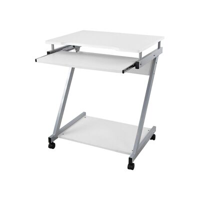Mobiel bureau 60 x 48 cm Z-vorm wit