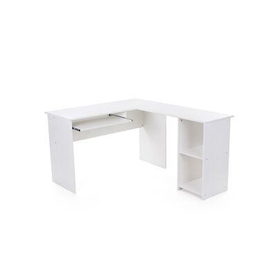 L-vormig bureau wit