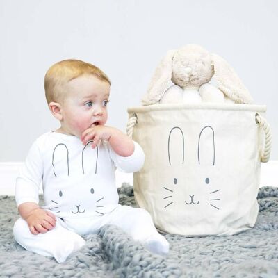 Panier cadeau pour bébé visage de lapin