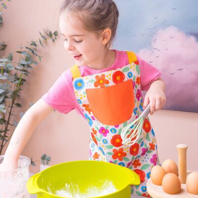 Delantal infantil de algodón floral