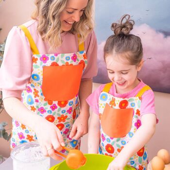 Ensemble de tablier floral Maman et moi 1