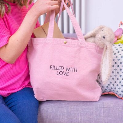 Borsa tote in tela Filled With Love