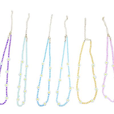 Lot 35 colliers perles et fleurs