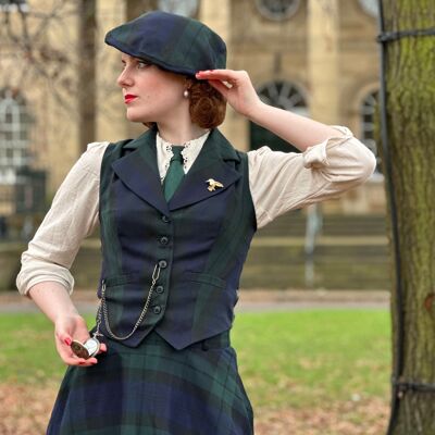 Gilet da abito scozzese verde