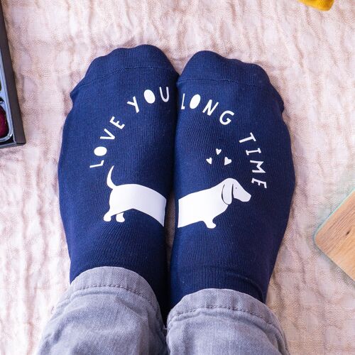 I Love You Long Time Dachshund Socks