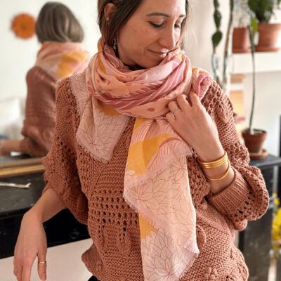 Sauvage organic cotton scarf - pink
