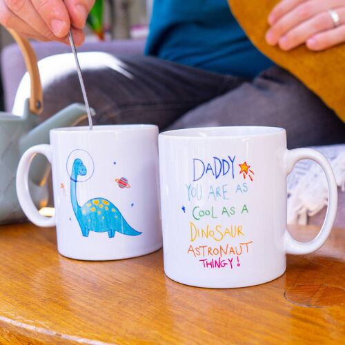 Dinosaur Daddy Astronaut Mug