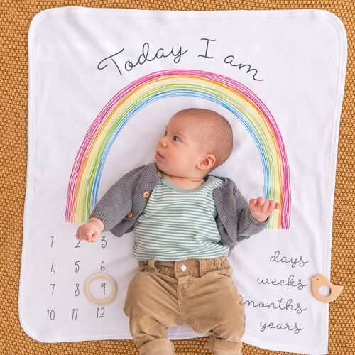 Rainbow Baby Milestone Blanket
