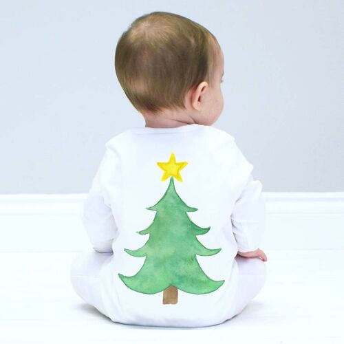 Christmas Tree Baby Sleepsuit