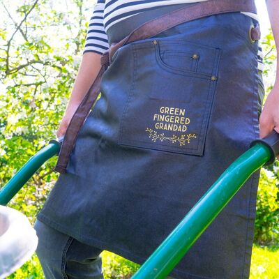 Tablier en jean de jardinage ciré