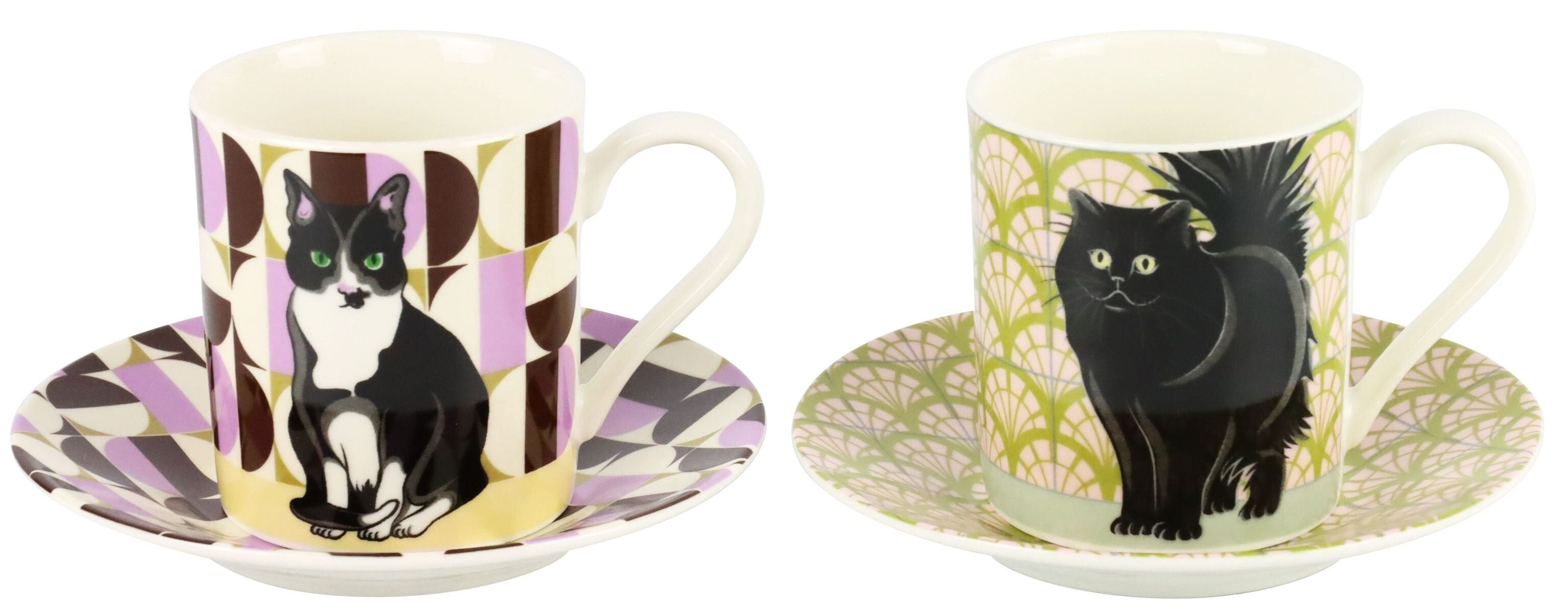 ESPRESSO CUPS M.T.CUTE CATS 2 PIECE SET (HOFF1502)
