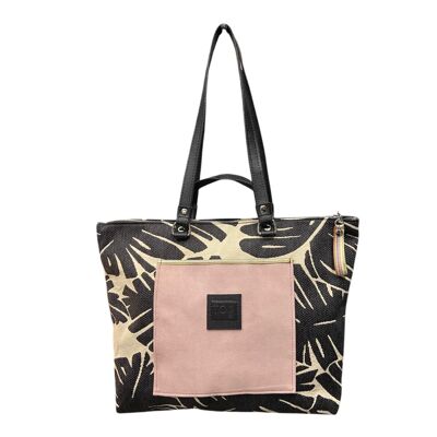 Shopper - Women's shoulder and hand bag in leaf fabric