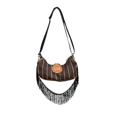 Vivienne - Borsa donna a tracolla rafia marrone