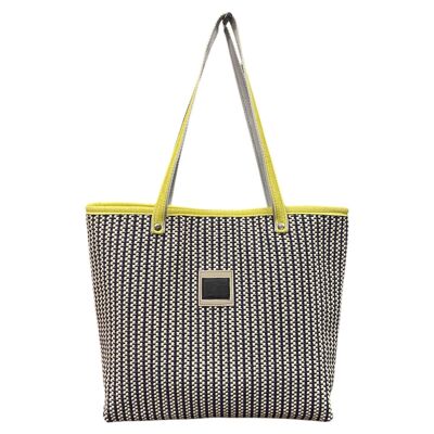 Tote - Bolso bandolera para mujer en tejido azul chicco