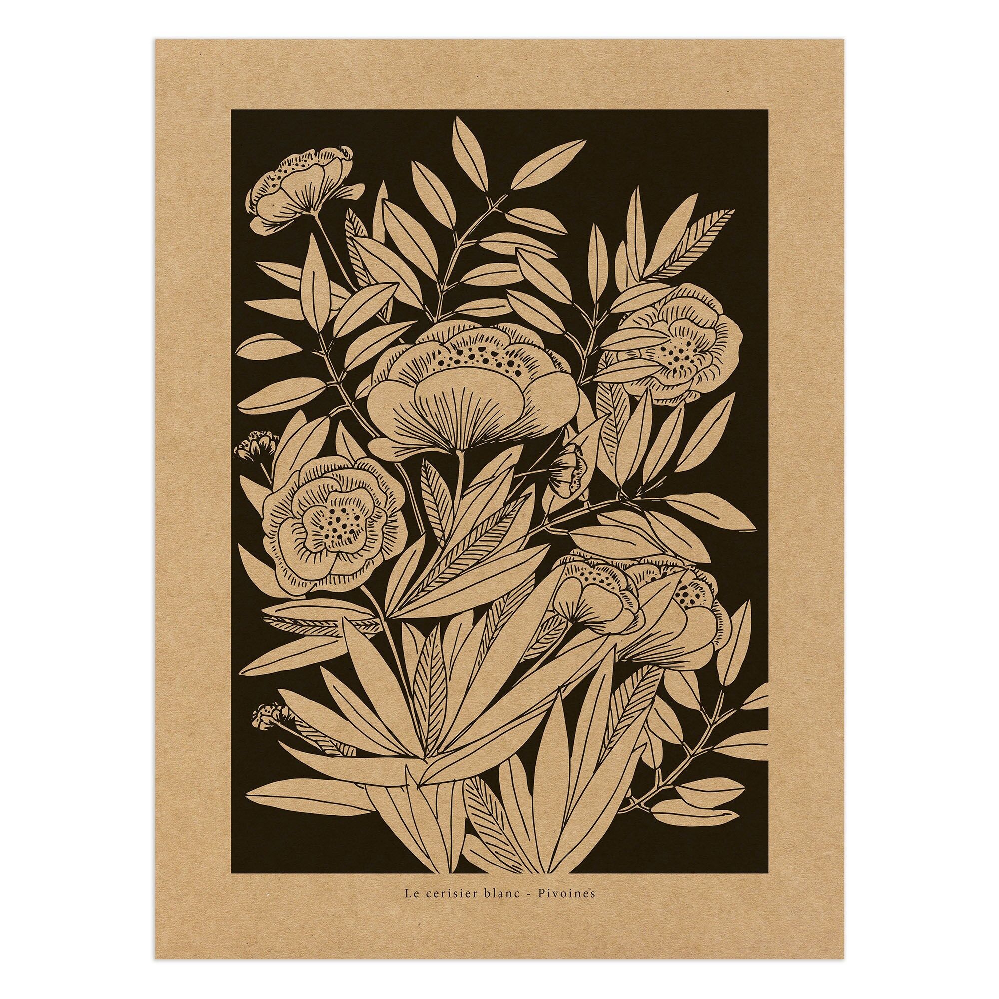 Manifesto Kraft "Peonie"