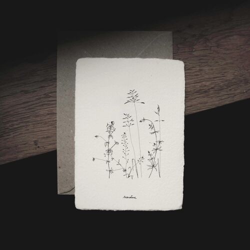 Vagabondes 4 - carte 10x15 papier fait main et enveloppe recyclée