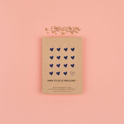 Papa tu es le meilleur - Sachet de graines de Bleuet