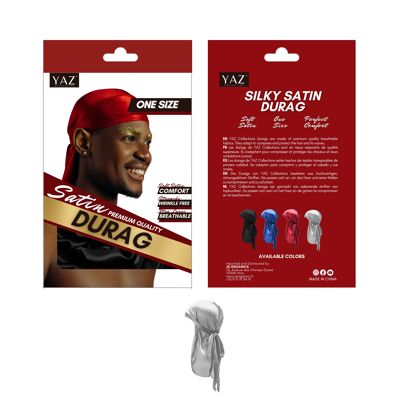 Colecciones Yaz - Durag de satén sedoso PLATA JS0541