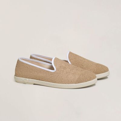 Men's bamboo terry slippers, beige