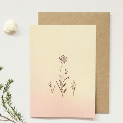 Flower card Summer light – Earth of colors collection (handmade vegetable dye) • A6