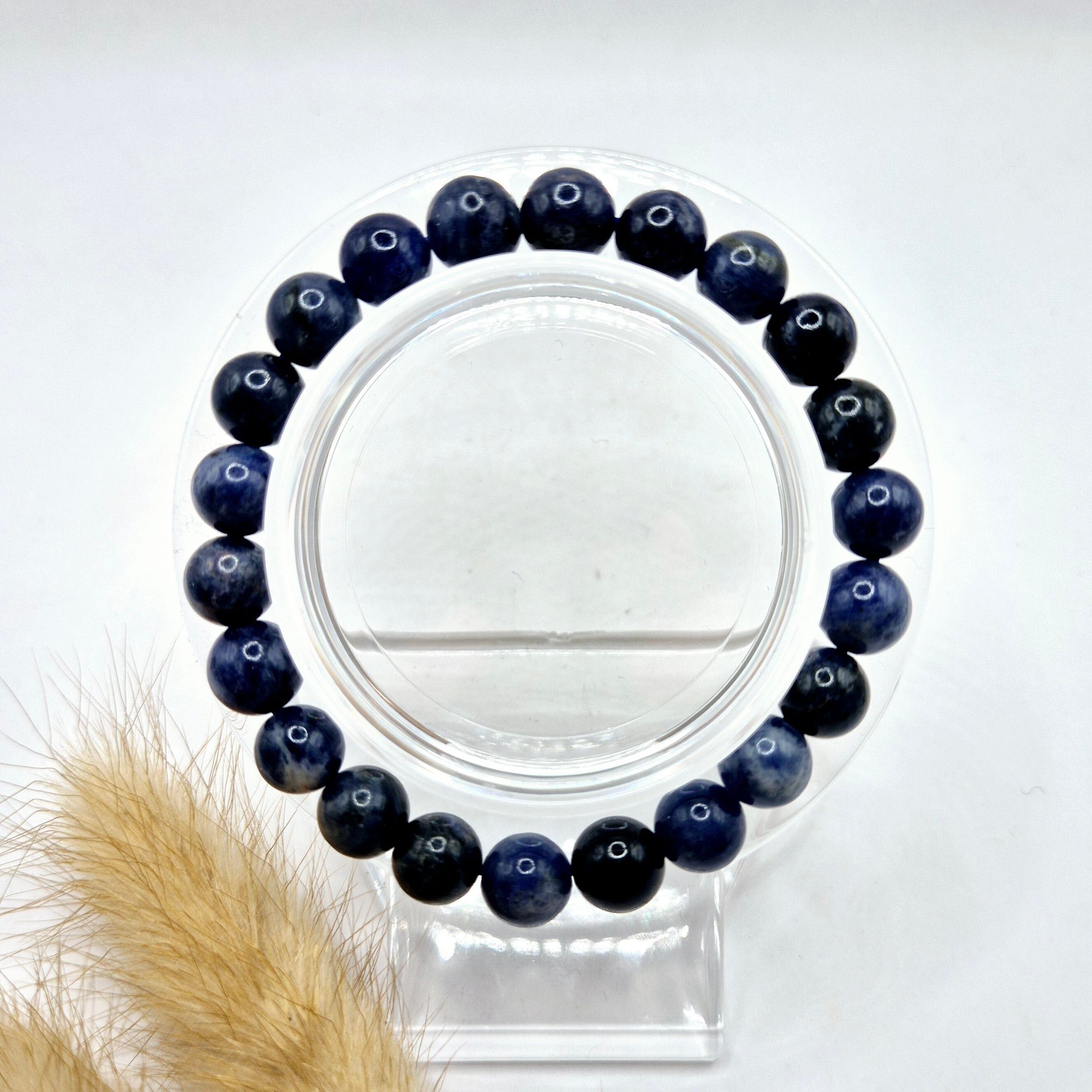 Bracelet en pierres précieuses avec perles rondes de 8 mm - Sodalite (haute qualité)
