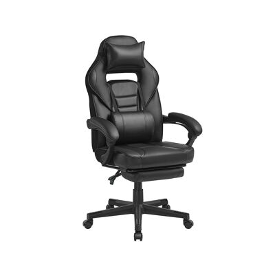 Office chair with footrest and lumbar support, load capacity up to 150 kg