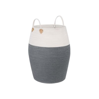 Panier en corde de coton gris beige