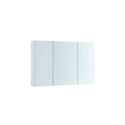 Armoire murale avec miroir et étagère réglable blanche