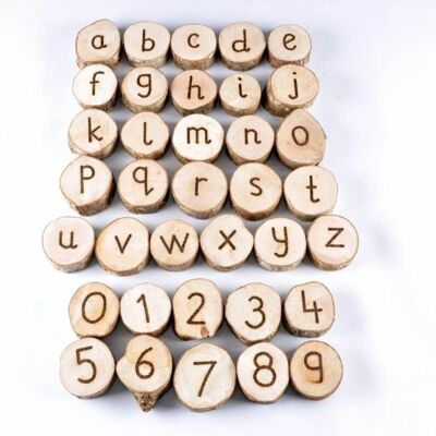 Letras y números de madera artesanales y acogedores - 7328
