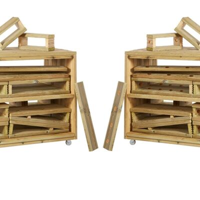 Cosy Imagineering & Block Trolleys Complete Set ( 2 Trolleys + Blocks ) - 47007