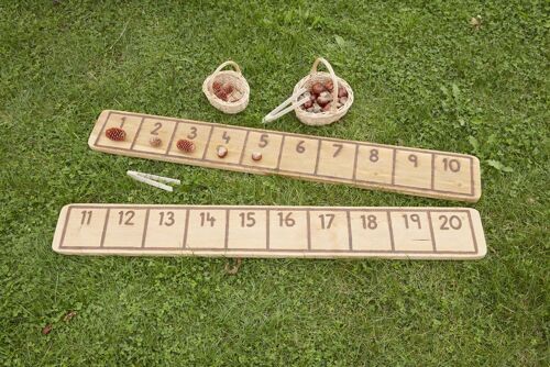 Cosy Natural Number Line Track On Rustic Planks 0-10 And 11-20 - 13135