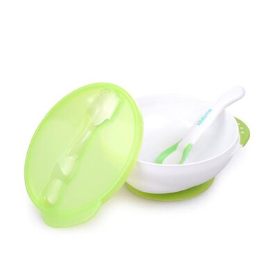Contenitore KidsMe con ventosa e cucchiaio con termometro - Lavanda