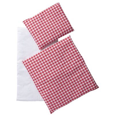 Van Dijk Toys Bed cover red/white checked 3-piece - Red