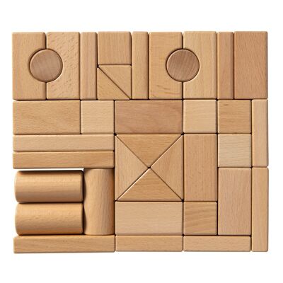 Blocs en bois de hêtre Van Dijk Toys - 44 pièces